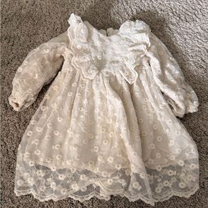 Zara Elegant White Lace Kids Dress